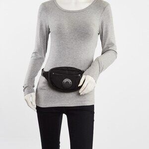 Burberry Black Cotton Embroidered Cannon Bum Bag